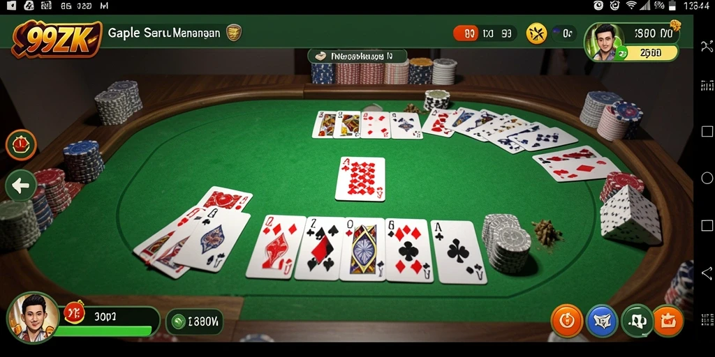 Tampilan gameplay gaple yang seru dan interaktif di 99ZK.