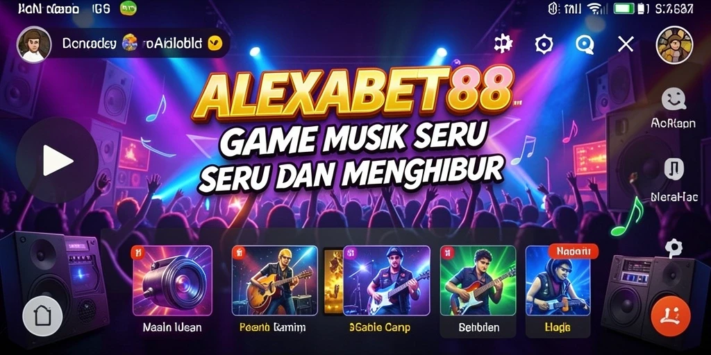 Tangkapan layar ALEXABET88 menampilkan gameplay musik yang dinamis dan interaktif.