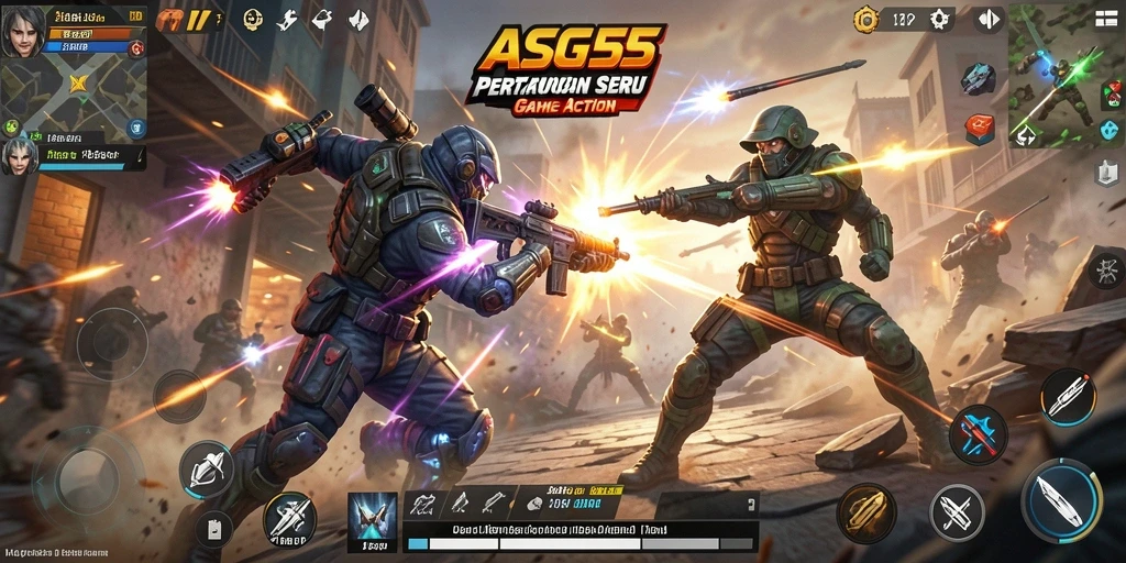 Tangkapan layar ASG55 menunjukkan pertarungan mendebarkan dengan grafis yang luar biasa.