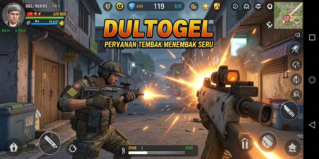 Gameplay seru DULTOGEL dengan pertempuran mendebarkan.