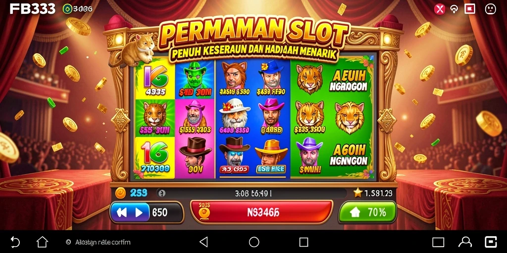 Tampilan gameplay utama FB333 yang penuh warna dan menarik.