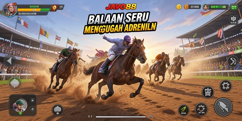 Gameplay balap di <strong>JAVO88</strong> yang seru dan mendebarkan.