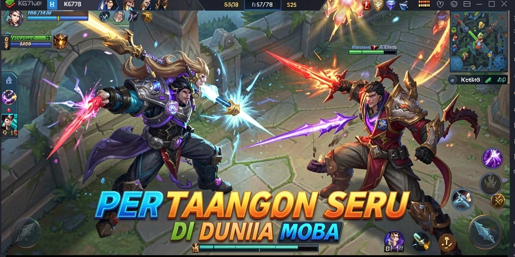 Tangkapan layar KG778 menampilkan aksi seru dalam pertempuran MOBA.