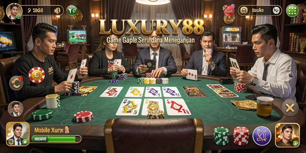 Gambar menampilkan gameplay seru Gaple di LUXURY88.