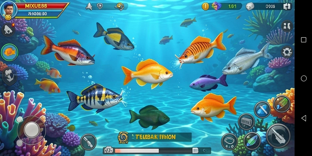 Tampilan memukau dari gameplay Tembak Ikan MIXUE88.