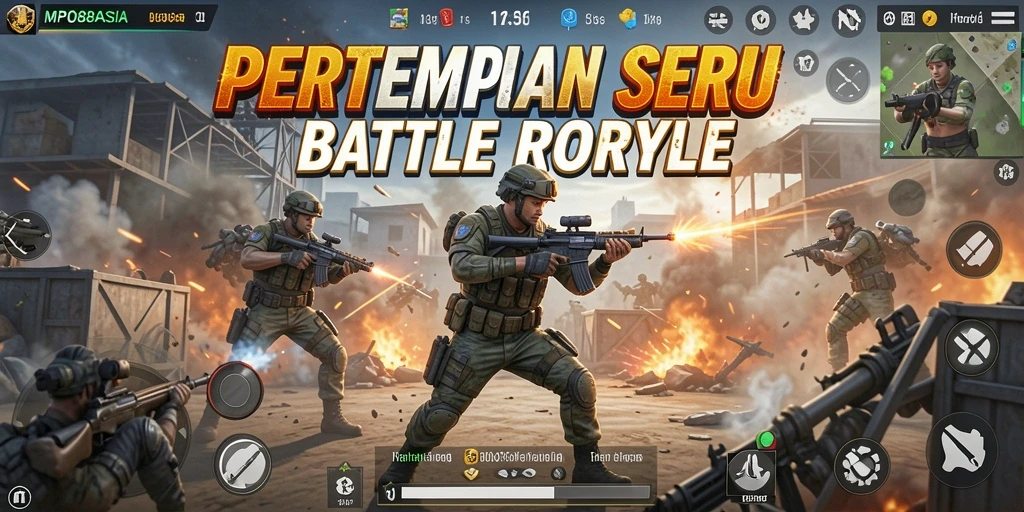 Tangkapan layar MPO88ASIA menampilkan aksi seru dalam pertempuran Battle Royale.