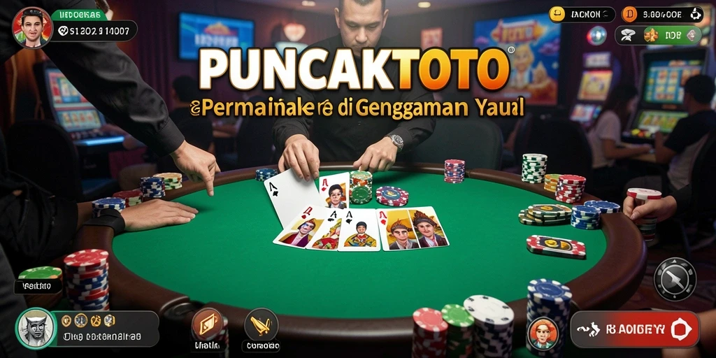 Tampilan menakjubkan dari gameplay PUNCAKTOTO yang penuh aksi poker.