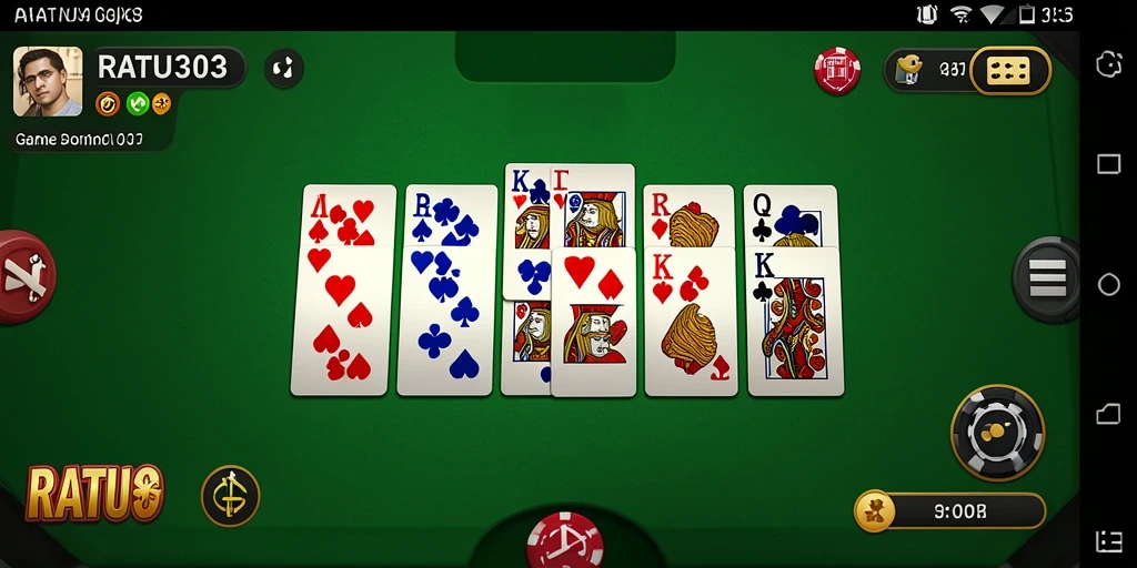 Tampilan gameplay seru dalam RATU303 yang menampilkan permainan Domino.