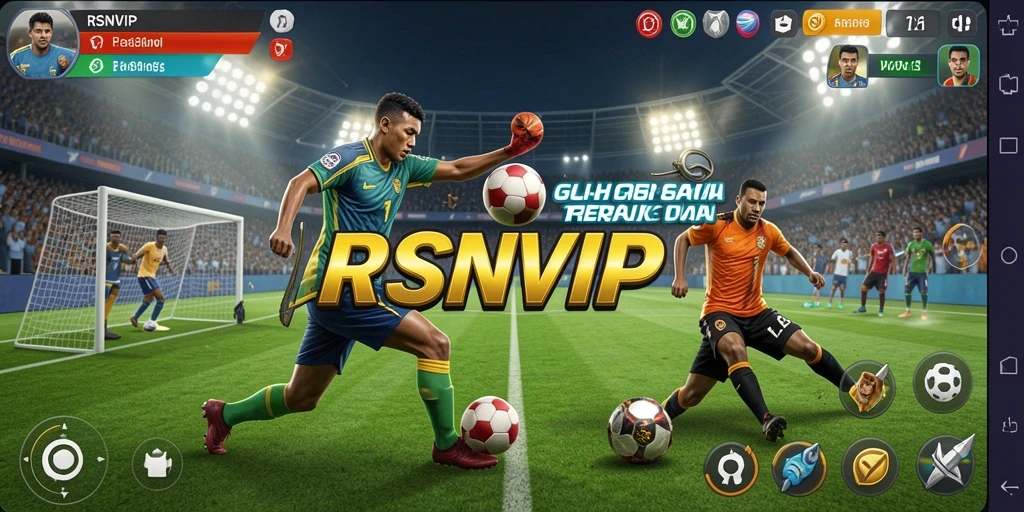 Screenshot utama <strong>RSNVIP</strong> menampilkan aksi seru dalam pertandingan olahraga.