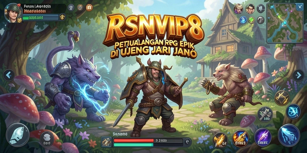 Tampilan gameplay menakjubkan dari RSNVIP8 menampilkan pertarungan intens dan eksplorasi dunia.