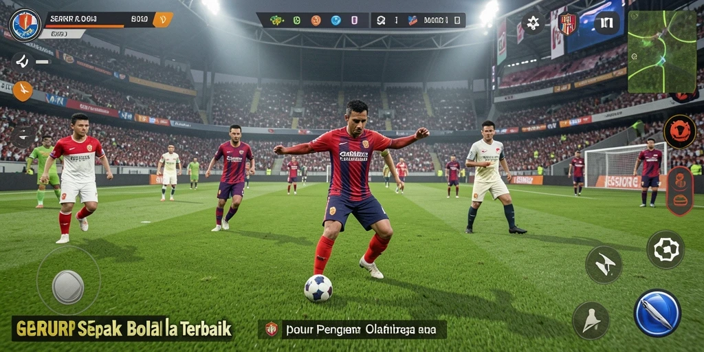 Tampilan gameplay SERURP yang penuh aksi dan strategi sepak bola.