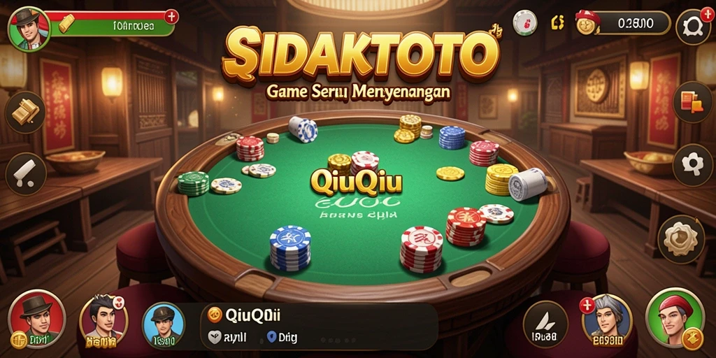 Screenshot gameplay SIDAKTOTO menampilkan suasana seru permainan QiuQiu.