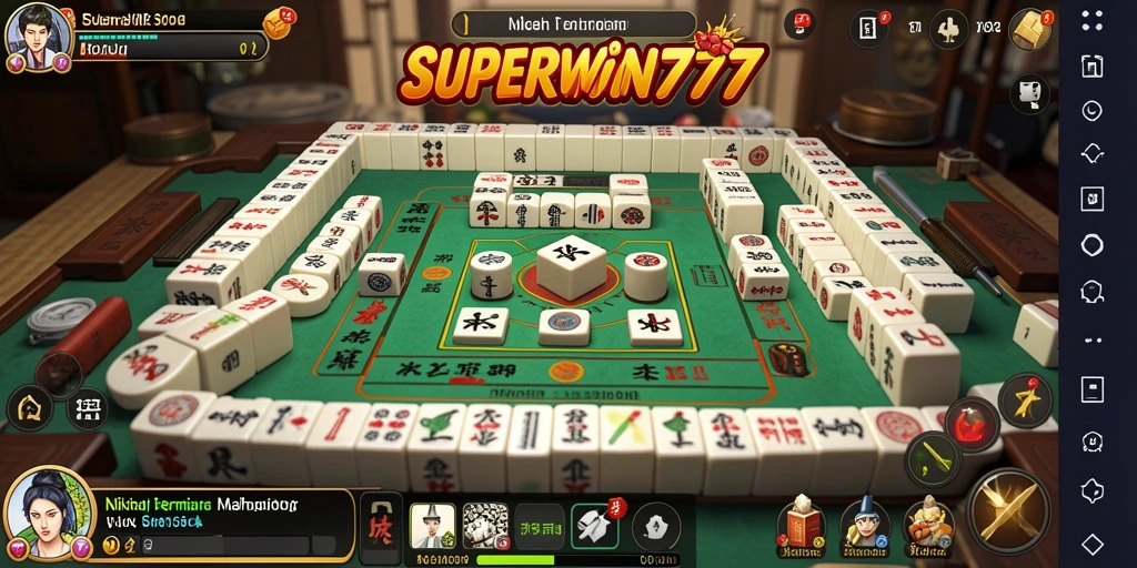 Tangkapan layar utama SUPERWIN777 menampilkan pemain asyik bermain Mahjong.