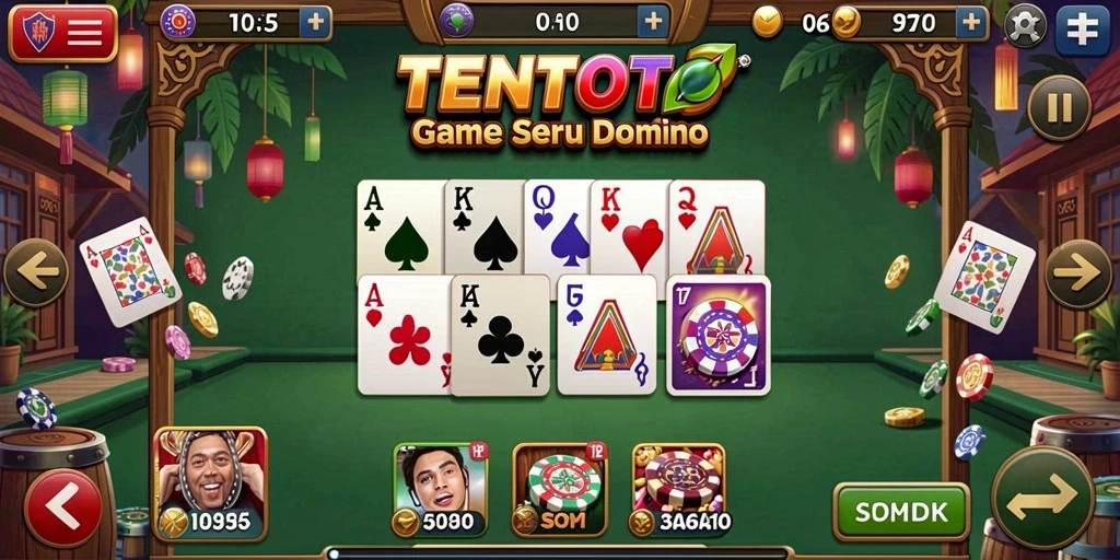 Tampilan gameplay seru TENTOTO dengan pemain yang kompetitif.