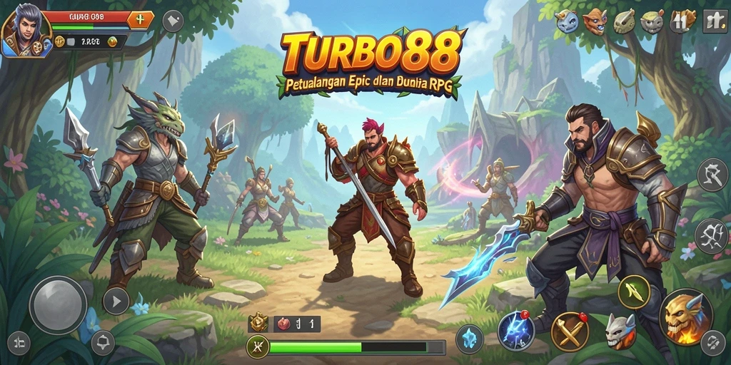Tampilan memukau dari gameplay RPG TURBO88 yang mendebarkan.