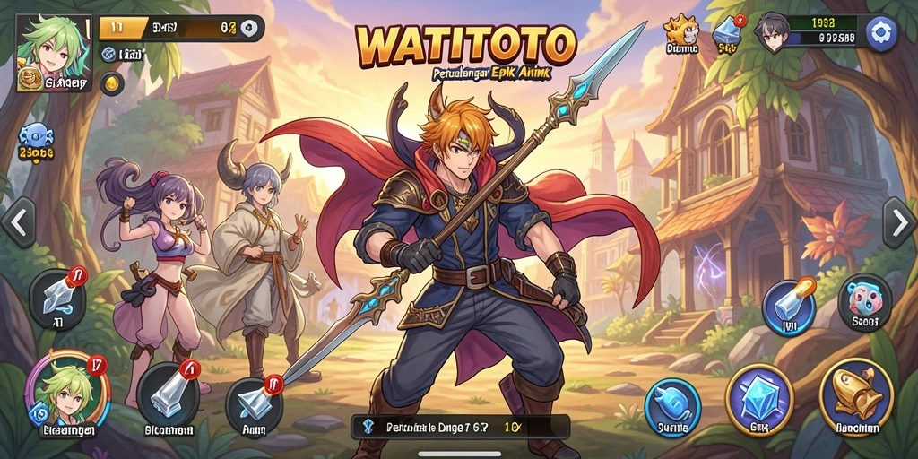 Tampilan gameplay WATITOTO dengan karakter Anime yang menarik.